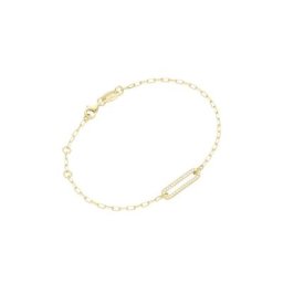 GIORGIO MARTELLO MILANO Armband Mittelteil oval mit Zirkonia, gelb vergoldet, Silber 925