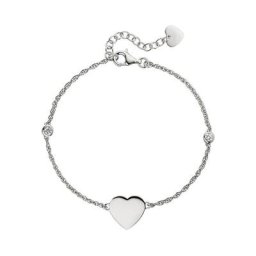 JOBO Silberarmband Herz, 925 Silber mit 2 Zirkonia 22 cm