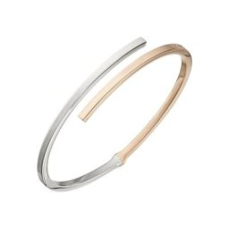 JOBO Armreif, oval 925 Silber bicolor roségold vergoldet