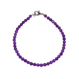 Firetti Armband Mit runden Steinen, 4 mm breit, facettiert, mit Amethysten, Made in Germany