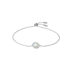 Fossil Silberarmband STERLING SILVER, JFS00578040, mit Perlmutt und Zirkonia