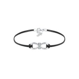Elli Armband Leder Infinity Kristalle Silber