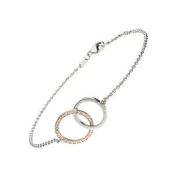 JOBO Goldarmband, 585 Gold bicolor mit 25 Diamanten 19 cm
