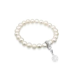 Nenalina Perlenarmband Lebensblume Perle Kristalle 925 Silber