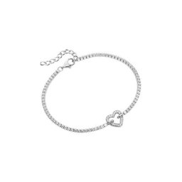 Smart Jewel Armband Zirkonia Steine, Herz, Silber 925