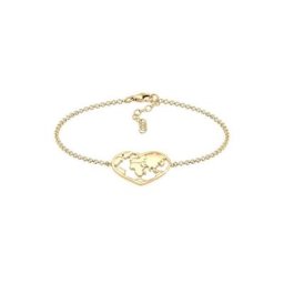 Elli Armband Weltkugel Globus Reise Herz Cut Out 925 Silber