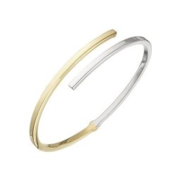 JOBO Armreif, oval 925 Silber bicolor vergoldet