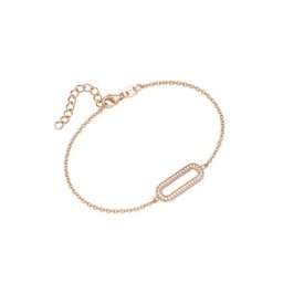 Smart Jewel Armband mit ovalem Mittelteil, Zirkonia Steine, Silber 925