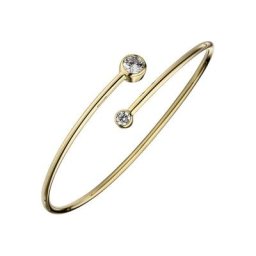 JOBO Armreif, 925 Silber vergoldet mit 2 Zirkonia