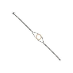 JOBO Armband, 2-reihig Edelstahl bicolor mit Zirkonia