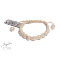 DI PERLE Perlenarmband Damen Perlenschmuck Süsswasser Perlen Armband, Damen Perlenschmuck