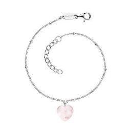 Engelsrufer Silberarmband With Love - Herzensangelegenheit, ERB-HEART-RQ, mit Rosenquarz