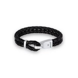 Kuzzoi Armband Herren Leder Haken-Verschluß Maritim 925 Silber