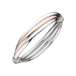 JOBO Armreif, oval 925 Silber bicolor vergoldet