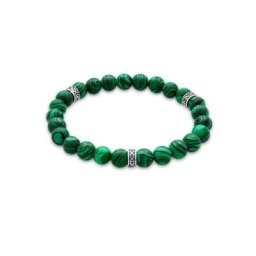 Kuzzoi Armband Herren Achat Malachit Bead Oxidiert 925 Silber