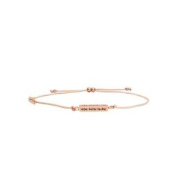 Julie Julsen Armband CUBE, ROTVERGOLDET, »LEBE LIEBE LACHE«, JJBR0450.2