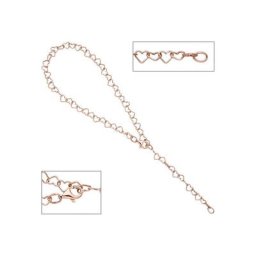 JOBO Fußkette, Herz 925 Silber roségold vergoldet 27 cm