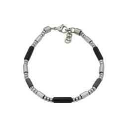 Firetti Armband Walzen, matt und poliert, massiv, mit Onyx und Hämatit, Made in Germany