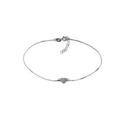 Zeeme Fußkette 925/- Sterling Silber rhodiniert Herz Zirkonia
