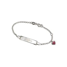 Firetti Armband mit Gravur ID-Platte mit Anhänger Herz-Erdbeere