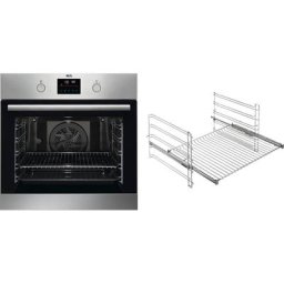 AEG Einbaubackofen 6000 BPS335061M 949 498 251, mit 1-fach-Teleskopauszug, Pyrolyse-Selbstreinigung