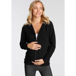 Neun Monate Umstandssweatjacke Powered by Flashlights mit Kapuze