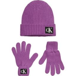 Calvin Klein Jeans Strickhandschuhe MONOGRAM BEANIE GLOVES SET (Set, mit Mütze)