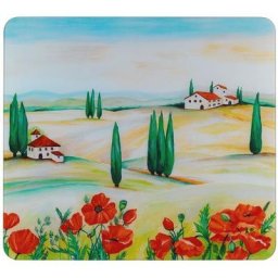 Maximex Schneide- und Abdeckplatte Toscana, Glas, für Glaskeramik Kochfelder, Schneidbrett, 56x50 cm