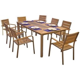 Garden Pleasure Garten-Essgruppe FLORENCE, (9-tlg), mit platzsparenden Stapelstühlen