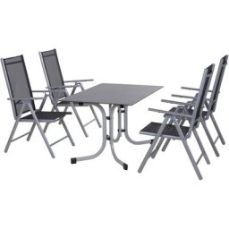 Siena Garden Garten-Essgruppe Saturn / Sola, (Set, 5-tlg), bestehend aus 4 Sesseln und 1 Tisch