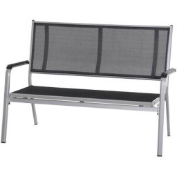 Siena Garden Gartenbank Tesoro, 2er Bank, Aluminium, Textilbezug, silber