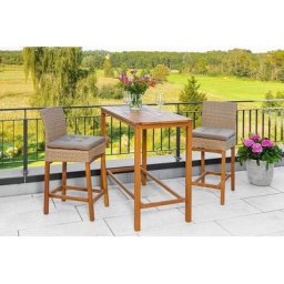 MERXX Gartenbar-Set, (3-tlg), 2 Barstühle mit Bartisch für den Outdoorbereich