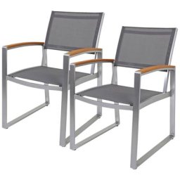Garden Pleasure Gartenstuhl AVA (Set, 2 St), 2er Set, Kunststoff/Non-Wood, grau