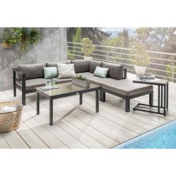 Destiny Gartenlounge-Set ARENAL, (Set, 10-tlg), 2 Elemente, Hocker, höhenverstellbare Tisch, Beistelltisch