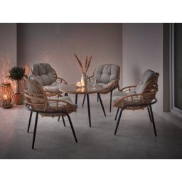 Guido Maria Kretschmer Home&Living Garten-Essgruppe Mykonos, (9-tlg), mit natürlichem Look und gemütlichen Kissen