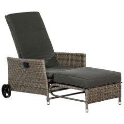 MERXX Gartensessel Komfort Deckchair (4-tlg), Stahl/Kunststoff, inkl. Auflagen