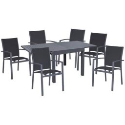 Garden Pleasure Garten-Essgruppe ELENA, (7-tlg), mit ausziehbarem Tisch