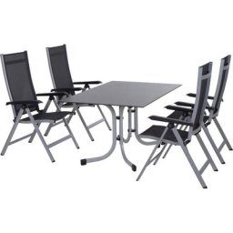 Siena Garden Garten-Essgruppe Tesoro / Sola, (Set, 5-tlg), bestehend aus 4 Sesseln und 1 Tisch