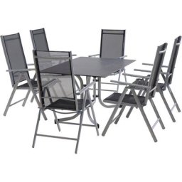 Siena Garden Garten-Essgruppe Saturn / Sola, (Set, 7-tlg), bestehend aus 6 Sesseln und 1 Tisch