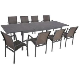 Garden Pleasure Garten-Essgruppe NEREA, (9-tlg), mit ausziehbarem Tisch