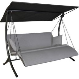 Angerer Freizeitmöbel Hollywoodschaukel Luxus Zip granit, 3-Sitzer, Bettfunktion, BxTxH: 210x145x160 cm