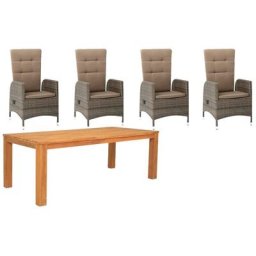 acamp Garten-Essgruppe CIRO, (5-tlg), Tisch 180x90x108