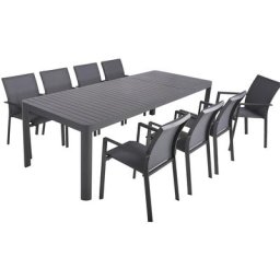 Garden Pleasure Garten-Essgruppe AMIRA, (9-tlg), mit ausziehbarem Tisch