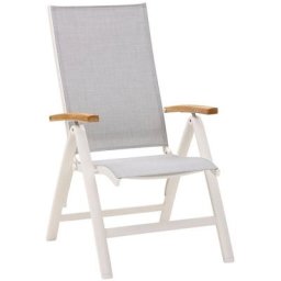 Best Gartensessel Cavalese (Set, 2-St), 2x Klappsessel Cavalese weiss/Teak