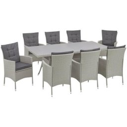 KONIFERA Garten-Essgruppe Mailand, (25-tlg), 8 Sessel, Tisch 200x100 cm, Polyrattan
