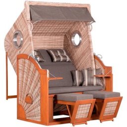 deVries Strandkorb Pure Cliff XL Sun, BxTxH: 130x80x160 cm, Halblieger, Ostsee-Modell
