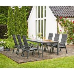 Siena Garden Garten-Essgruppe Milano / Ancona, (Set, 7-tlg), bestehend aus 6 Sesseln und 1 Tisch