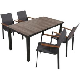 Garden Pleasure Garten-Essgruppe RANA, (5-tlg), mit hübscher Keramik-Tischplatte