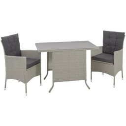 KONIFERA Balkonset Mailand, (7-tlg), 2 Sessel, Tisch 112x65 cm, Polyrattan
