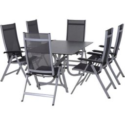 Siena Garden Garten-Essgruppe Tesoro / Sola, (Set, 7-tlg), bestehend aus 6 Sesseln und 1 Tisch